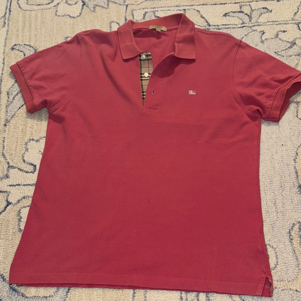 Men’s Burberry Red Polo Shirt L Slim Fit